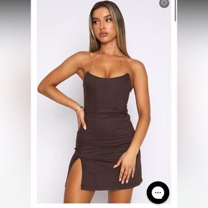 White Fox Change The Tune Mini Dress Chocolate